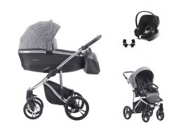 BEBETTO Bresso Premium Silver + Cybex Aton B2 i-Size