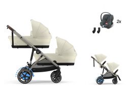 CYBEX e-Gazelle S Lux + Gazelle S Cot S Twin Travel Set Aton B2 i-Size