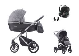 BEBETTO Bresso Premium Silver + Cybex Aton B2 i-Size 02 2022