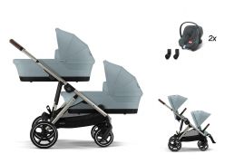 CYBEX Gazelle S + Gazelle S Cot S Twin Travel Set Aton B2 i-Size sky blue 2023