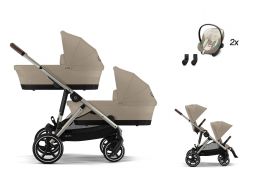 CYBEX Gazelle S + Gazelle S Cot S Twin Travel Set Aton S2 i-Size almond beige 2024