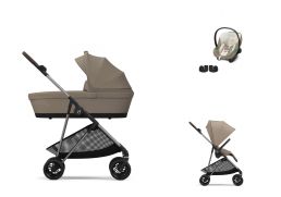 CYBEX Melio + Cot Travel Set Aton S2 i-Size almond beige 2024